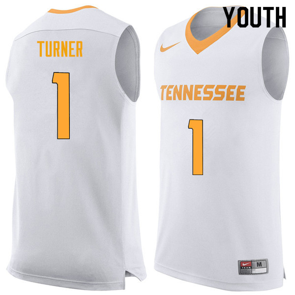 Youth #1 Lamonte Turner Tennessee Volunteers College Basketball Jerseys Sale-White